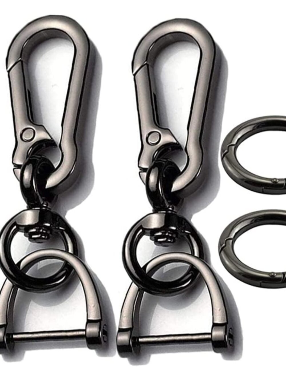 2 Sets Car Keychain car key clip Quick-Release Horseshoe Shape D-Ring Key Fob Ho
